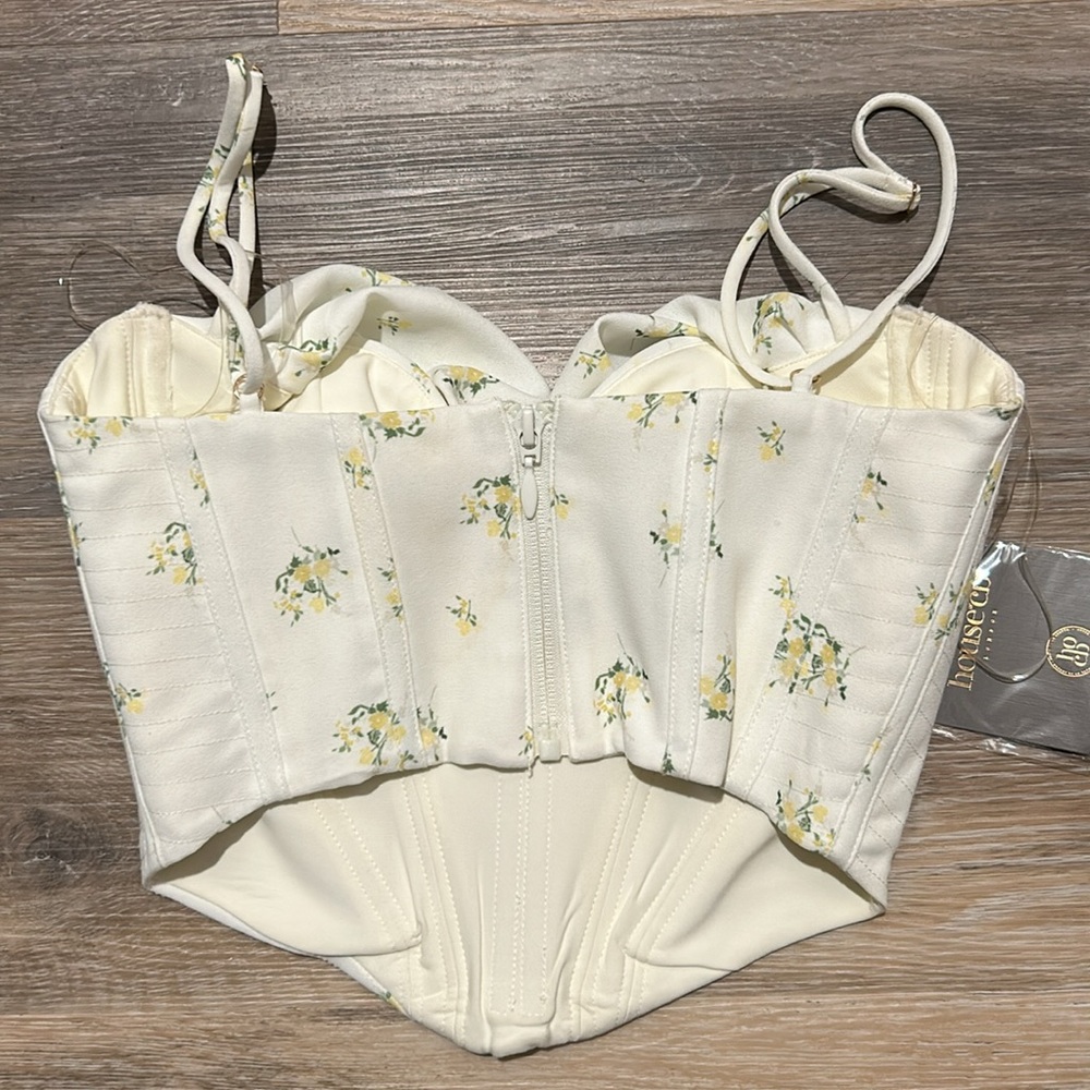 House of CB Bea Ivory Satin Draped Corset - Picture 5 of 7